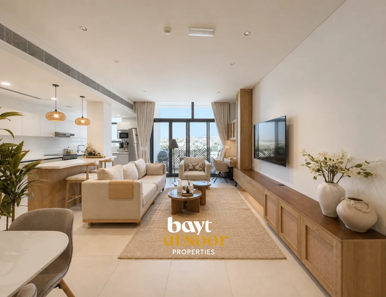 For Rent: Fully Furnished 1+1 Bedroom Waterfront Apartment in Shatti Al Qurum | REF ST101